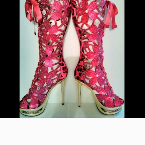 Suede boots red ribbon boots so beautiful 😍 - Picture 9 of 10